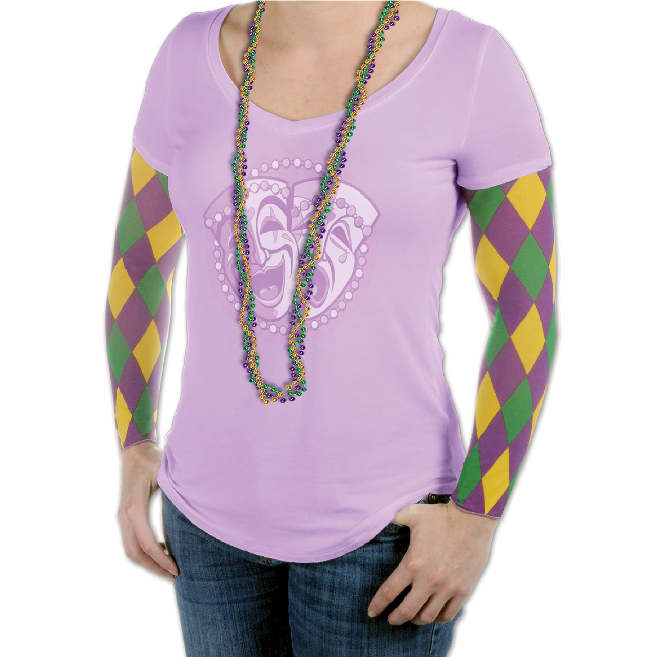 Club Pack of 24 Checkered Mardi Gras Harlequin Party Sleeves